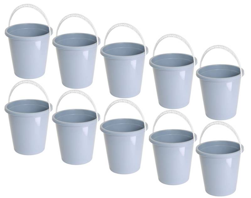 dynamic24 Putzeimer, (10-tlg), Kunststoff Eimer 10 L Haushaltseimer Wassereimer Universaleimer blau von dynamic24