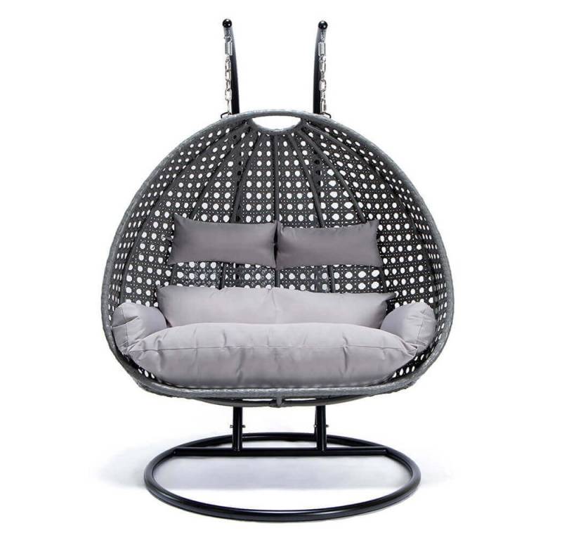 dynamic24 Schaukelsessel, Korb Hängesessel mit Gestell + Kissen Hängestuhl Lounge Hängekorb von dynamic24