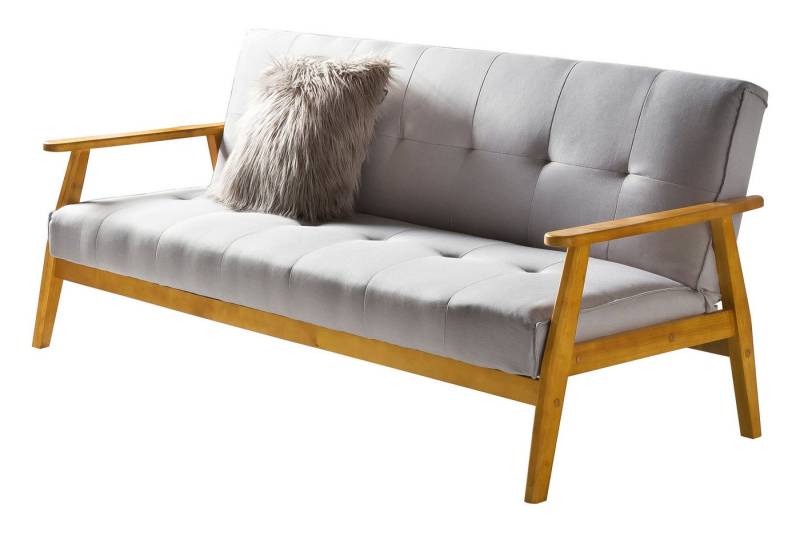 dynamic24 Schlafsofa Alajärvi, Sofa 190x85x81 cm hellgrau Webstoff von dynamic24