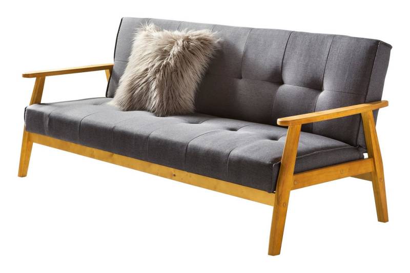 dynamic24 Schlafsofa Laitila, Sofa 190x85x81 cm dunkelgrau Webstoff von dynamic24