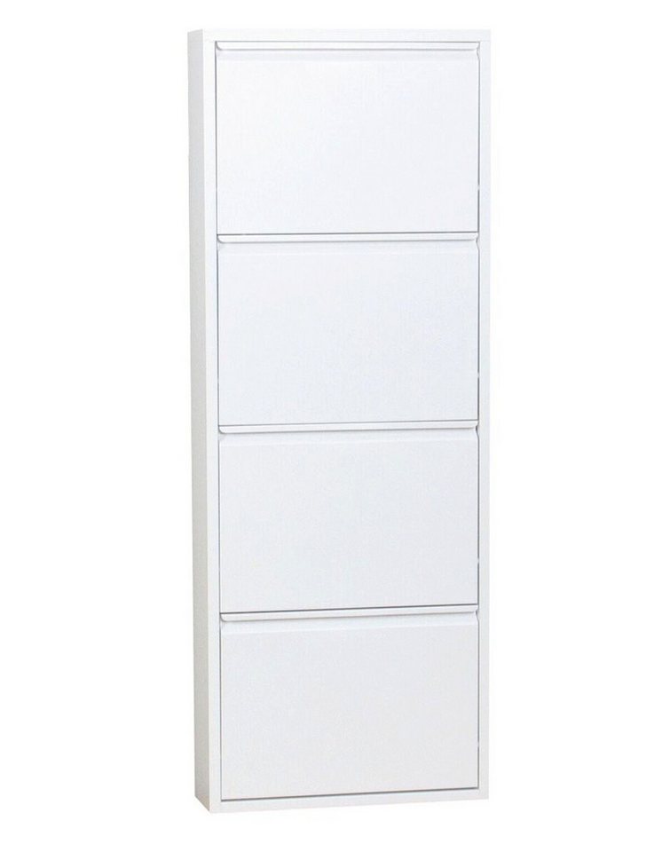 dynamic24 Schuhschrank Roma Schuhkipper mit 6 Klappen weiß von dynamic24