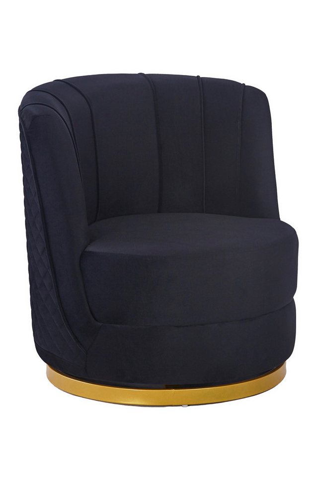 dynamic24 Sessel, DrehPolstersessel aus Samt Schwarz dynamic24 Sessel, DrehPolstersessel aus Samt Schwarz von dynamic24
