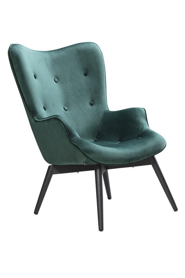 dynamic24 Sessel, Polstersessel Grün Samt von dynamic24