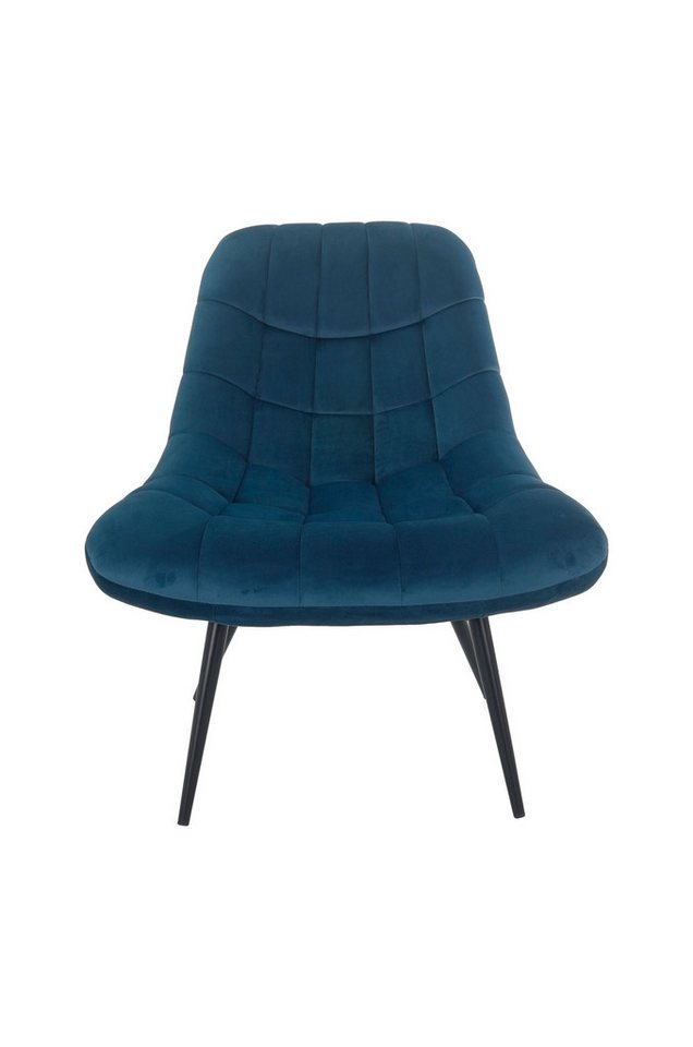 dynamic24 Sessel, Polstersessel XXL Samt blau Metall schwarz von dynamic24