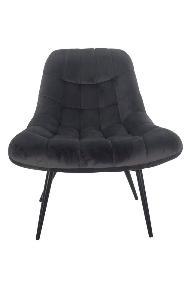 dynamic24 Sessel, Polstersessel XXL Samt grau Metall schwarz von dynamic24