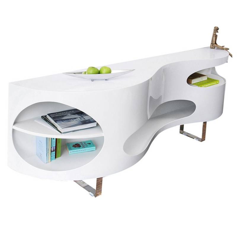 dynamic24 Sideboard Dresden, Kommode 200x50x75 cm weiß von dynamic24