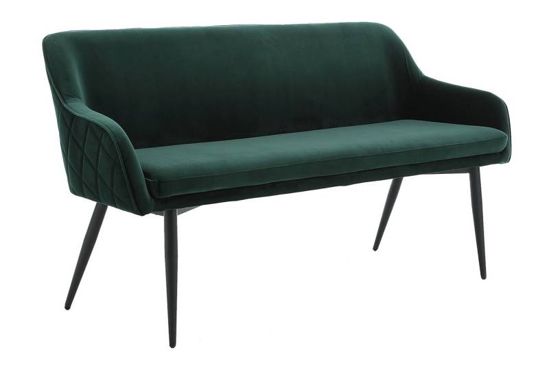 dynamic24 Sitzbank, Bank 160 cm Samt Tannengrün von dynamic24