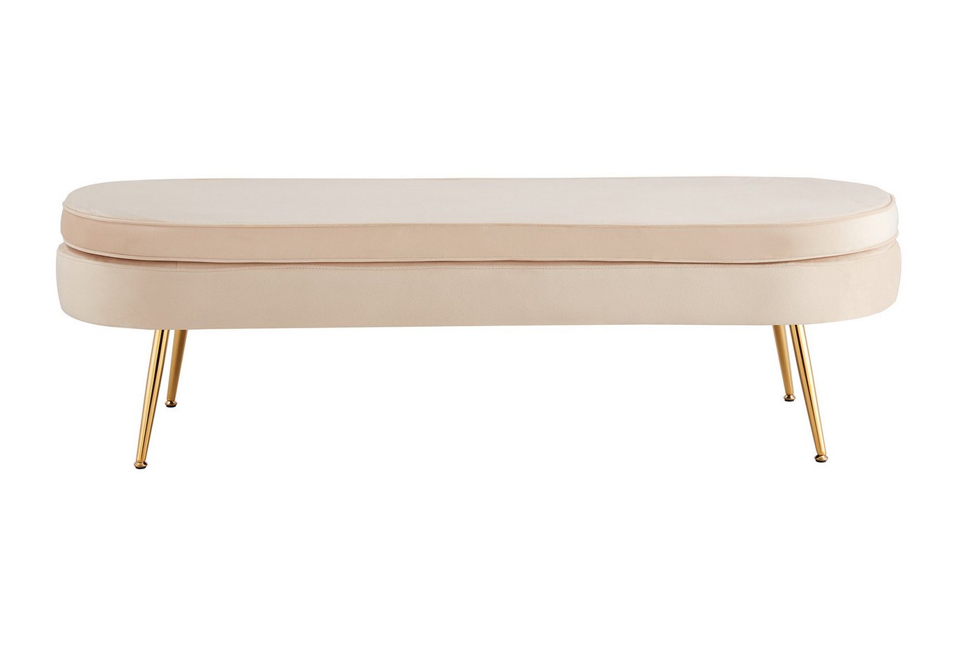 dynamic24 Sitzhocker, Sitzpouf oval lang aus Samt Beige dynamic24 Sitzhocker, Sitzpouf oval lang aus Samt Beige von dynamic24