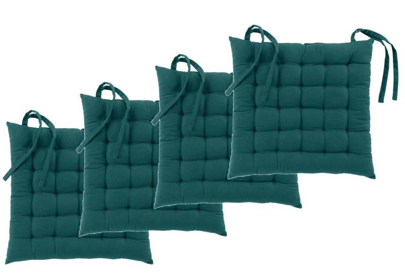 dynamic24 Sitzkissen 38x38cm, Stuhlkissen Stuhlauflagen Sitzpolster gesteppt von dynamic24