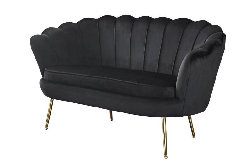 dynamic24 Sofa Banya, Muschelsofa aus Samt Schwarz von dynamic24