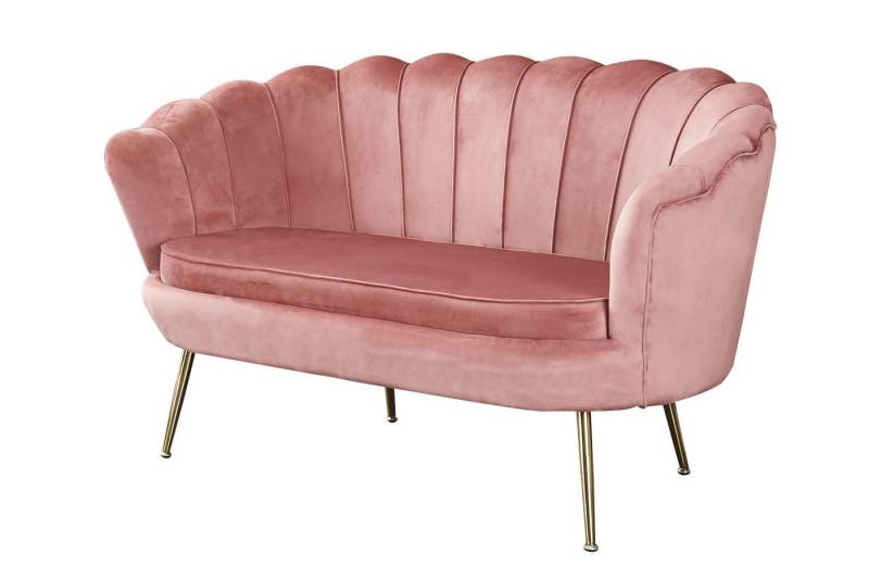 dynamic24 Sofa Omurtag, Muschelsofa aus Samt Rose von dynamic24