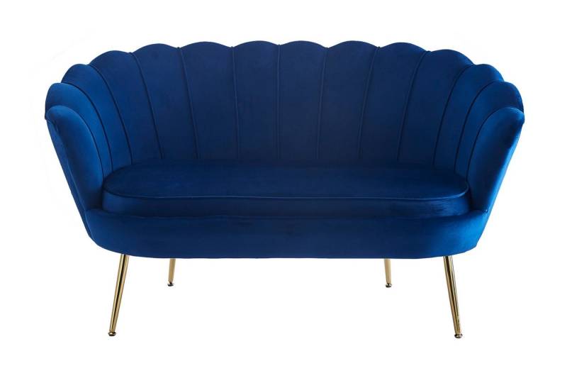 dynamic24 Sofa Porvoo, Muschelsofa aus Samt Dunkelblau von dynamic24