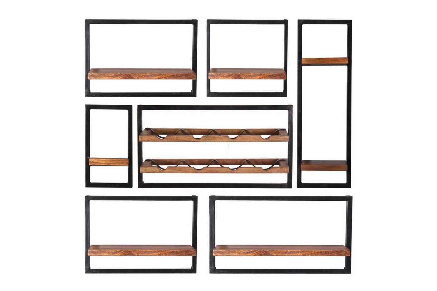 dynamic24 Wandregal, Wandregal Set 7tlg. Panama Mangoholz natur dynamic24 Wandregal, Wandregal Set 7tlg. Panama Mangoholz natur von dynamic24
