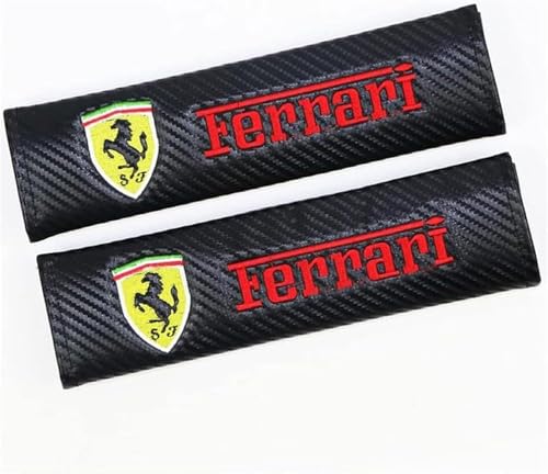 dzggs 2 Stück Gurtpolster Auto für Ferrari California 430 F12 458 488 812 F8 456, Weich Bequem rutschfest Atmungsaktiv Autogurt Polster Gurtschoner Interieur Zubehör von dzggs