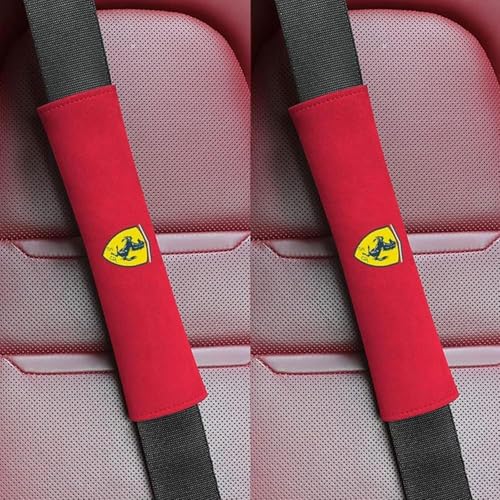 dzggs 2 Stück Gurtpolster Auto für Ferrari Portofino SF90 F8 812 458 456 488 296 California, Weich Bequem rutschfest Atmungsaktiv Autogurt Polster Gurtschoner Interieur Zubehör,A von dzggs