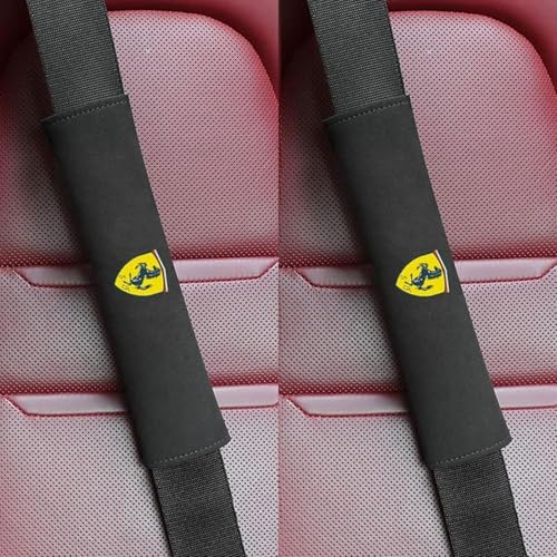 dzggs 2 Stück Gurtpolster Auto für Ferrari Portofino SF90 F8 812 458 456 488 296 California, Weich Bequem rutschfest Atmungsaktiv Autogurt Polster Gurtschoner Interieur Zubehör,D von dzggs