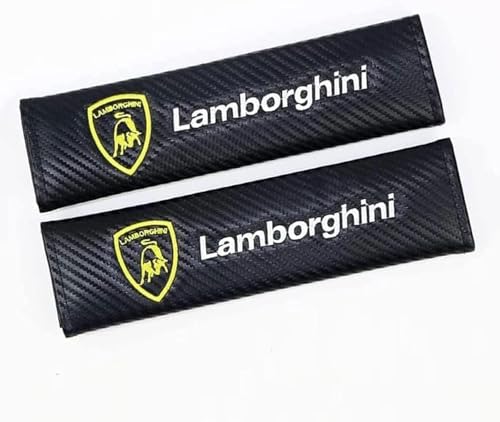 dzggs 2 Stück Gurtpolster Auto für Lamborghini, Weich Bequem rutschfest Atmungsaktiv Autogurt Polster Gurtschoner Interieur Zubehör,B von dzggs