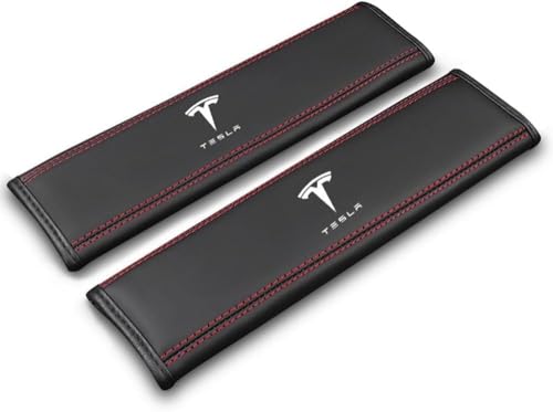 dzggs 2 Stück Gurtpolster Auto für Tesla Model 3 Model S Model X Model Y, Weich Bequem rutschfest Atmungsaktiv Autogurt Polster Gurtschoner Interieur Zubehör von dzggs