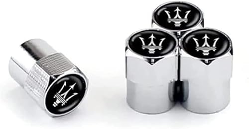 dzggs 4 Stück Auto Ventilkappen für Maserati, Reifenventilkappen mit Gummiringdichtung für Stabilen Reifendruck, mit Logo Reifenventilabdeckungen dzggs 4 Stück Auto Ventilkappen für Maserati, Reifenventilkappen mit Gummiringdichtung für Stabilen Reifendruck, mit Logo Reifenventilabdeckungen von dzggs