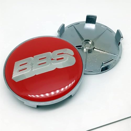 dzggs 4 stück Auto Nabendeckel für BBS 68mm, Felgenkappen Radnabenkappen Nabenabdeckung Radnaben Mittel Abdeckungen Abzeichen Sticker,Red1-A von dzggs