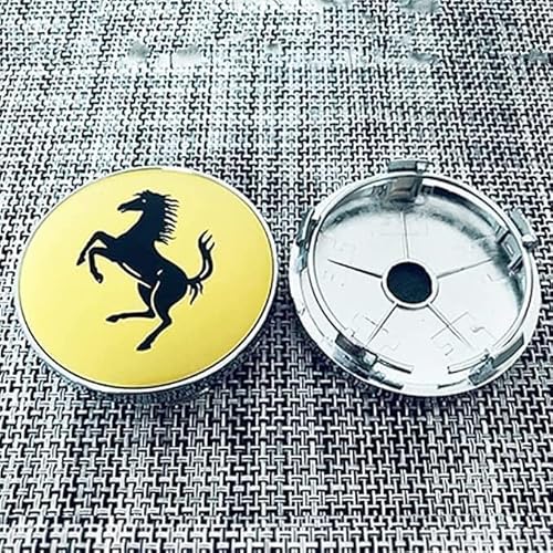 dzggs 4 stück Auto Nabendeckel für Ferrari 60MM, Felgenkappen Radnabenkappen Nabenabdeckung Radnaben Mittel Abdeckungen Abzeichen Sticker,A von dzggs