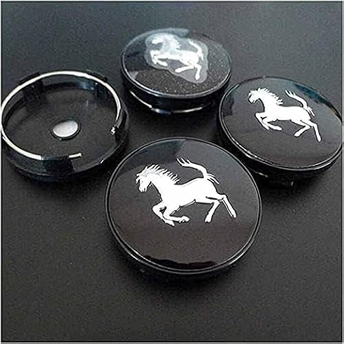 dzggs 4 stück Auto Nabendeckel für Ferrari Mustang 60 mm, Felgenkappen Radnabenkappen Nabenabdeckung Radnaben Mittel Abdeckungen Abzeichen Sticker von dzggs