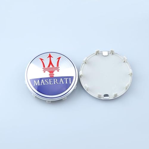 dzggs 4 stück Auto Nabendeckel für Maserati Ghibli 60MM, Felgenkappen Radnabenkappen Nabenabdeckung Radnaben Mittel Abdeckungen Abzeichen Sticker von dzggs
