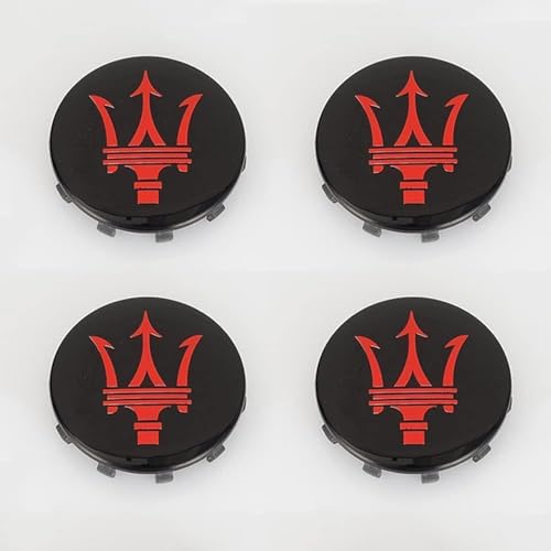 dzggs 4 stück Auto Nabendeckel für Maserati Ghibli 60mm, Felgenkappen Radnabenkappen Nabenabdeckung Radnaben Mittel Abdeckungen Abzeichen Sticker von dzggs
