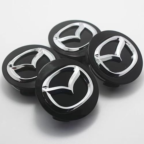 dzggs 4 stück Auto Nabendeckel für Mazda 2 56mm, Felgenkappen Radnabenkappen Nabenabdeckung Radnaben Mittel Abdeckungen Abzeichen Sticker von dzggs