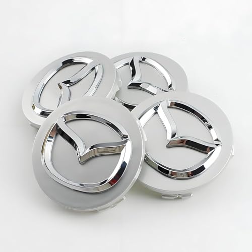 dzggs 4 stück Auto Nabendeckel für Mazda 60mm, Felgenkappen Radnabenkappen Nabenabdeckung Radnaben Mittel Abdeckungen Abzeichen Sticker,Silver dzggs 4 stück Auto Nabendeckel für Mazda 60mm, Felgenkappen Radnabenkappen Nabenabdeckung Radnaben Mittel Abdeckungen Abzeichen Sticker,Silver von dzggs