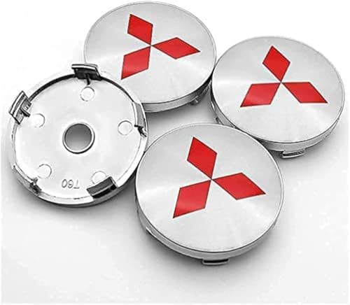 dzggs 4 stück Auto Nabendeckel für Mitsubishi Colt 60MM, Felgenkappen Radnabenkappen Nabenabdeckung Radnaben Mittel Abdeckungen Abzeichen Sticker von dzggs