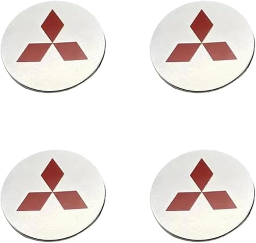 dzggs 4 stück Auto Nabendeckel für Mitsubishi Eclipse Cross 2018-2023, Felgenkappen Radnabenkappen Nabenabdeckung Radnaben Mittel Abdeckungen Abzeichen Sticker,Red-60mm von dzggs