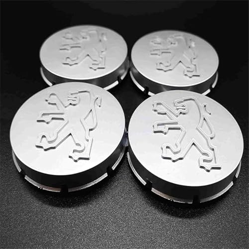 dzggs 4 stück Auto Nabendeckel für Peugeot 205 60mm/65mm, Felgenkappen Radnabenkappen Nabenabdeckung Radnaben Mittel Abdeckungen Abzeichen Sticker,60mm von dzggs