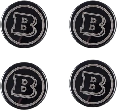 dzggs 4 stück Auto Nabendeckel für Smart Brabus 58mm, Felgenkappen Radnabenkappen Nabenabdeckung Radnaben Mittel Abdeckungen Abzeichen Sticker von dzggs