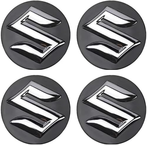 dzggs 4 stück Auto Nabendeckel für Suzuki 55mm, Felgenkappen Radnabenkappen Nabenabdeckung Radnaben Mittel Abdeckungen Abzeichen Sticker,Black von dzggs