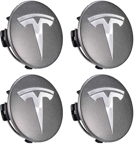 dzggs 4 stück Auto Nabendeckel für Tesla 60MM, Felgenkappen Radnabenkappen Nabenabdeckung Radnaben Mittel Abdeckungen Abzeichen Sticker von dzggs