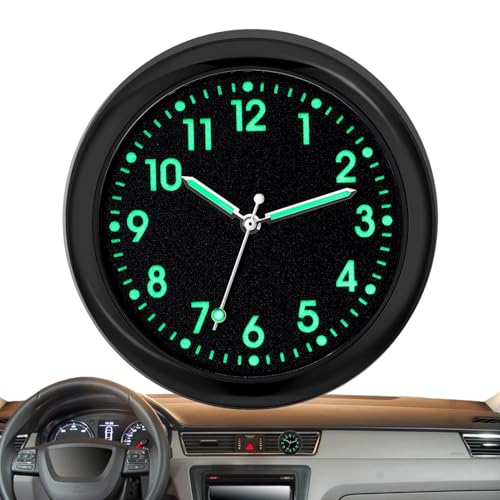 Auto Armaturenbrett Uhr, Dashboard Uhr, Car Dashboard Clock, Auto Uhr mit Doppelseitigem Aufkleber und Lüftungsclip, Quarz-Autouhr für Auto Innendekoration (schwarz leuchtend) von dzqad
