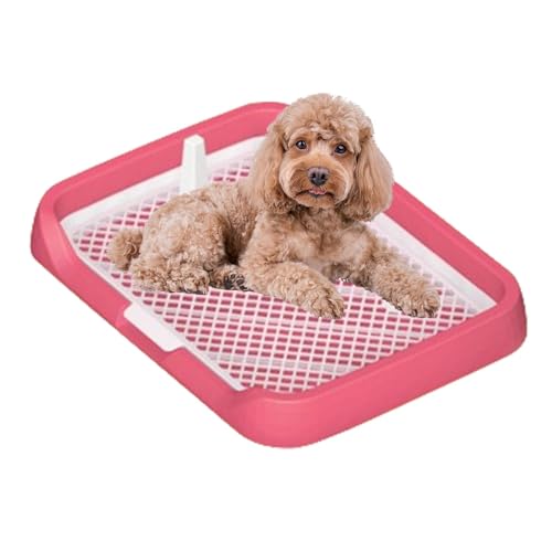 Hundetraining Toilette, Hundetoiletten, Töpfchen-Trainingstablett, Hund Töpfchen Zaun, Haustier-Toiletten-Toilettentablett, Welpen-Trainingstablett, Welpentoilette für kleine große ältere Hunde, Rosa von dzqad