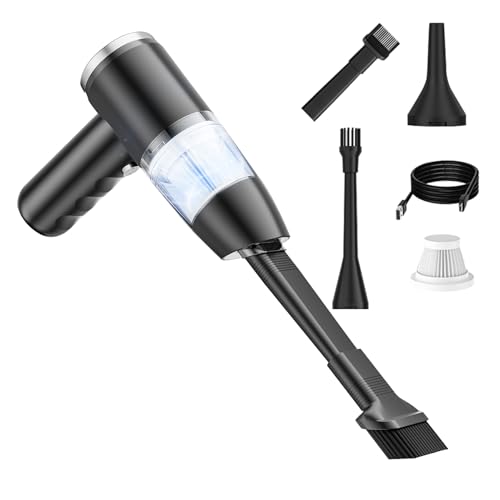 dzqad Auto Staubsauger,Küchen Staubsauger - Wiederaufladbar Tragbar Für Auto Haustierhaare Boden Staub Teppich Haus Reinigung von dzqad