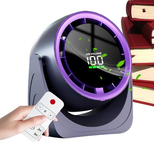 dzqad Fernbedienungstischventilator - Kabellos Mit Digitaldisplay Tischventilator,Leise Tragbarer Kompakt Ventilator Für Camping Zuhause Wohnheim von dzqad