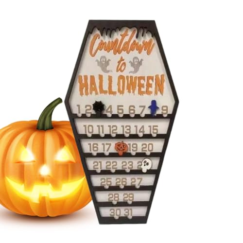 dzqad Halloween Countdown - Festliche Tischdekoration,Holz Wanddeko Für Wohnzimmer Esstisch Sideboard Fensterbank Nachttisch Schlafzimmer dzqad Halloween Countdown - Festliche Tischdekoration,Holz Wanddeko Für Wohnzimmer Esstisch Sideboard Fensterbank Nachttisch Schlafzimmer von dzqad