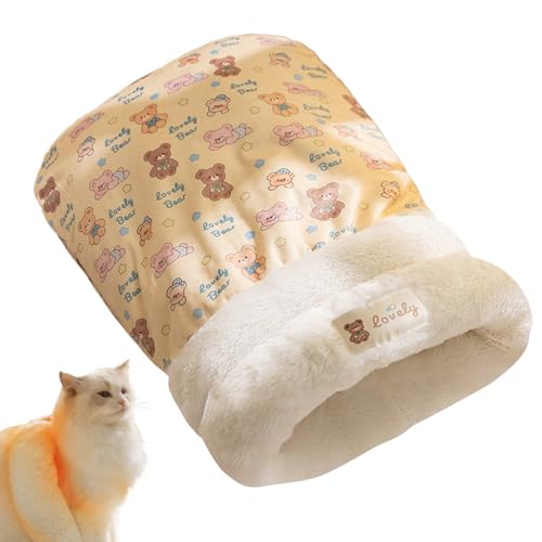 dzqad Katzen Schlafbett,Gemütliches Katzenbett | Kuschelige Haustierhöhle Für Kleine Tiere Kitten Welpen Ruheplatz Outdoor Wohnung Reise von dzqad