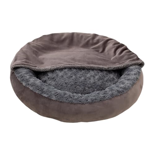 dzqad Kleines Hundebett,Hundebett mit Höhlenüberzug - Warmes Donut-förmiges rundes Bett für Welpen und Kitten beruhigend Winter Outdoor Reise kleine Haustiere von dzqad