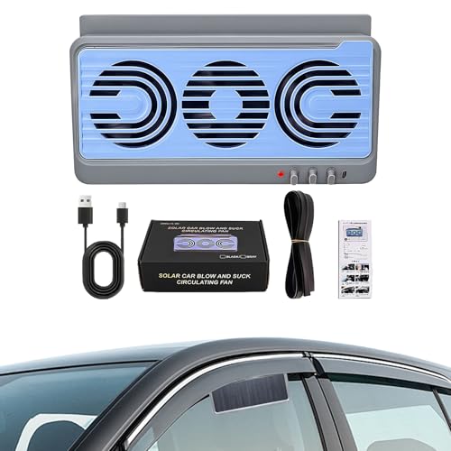 dzqad Solar Auto Ventilator, Solarlüfter Mit Abluftfunktion, Leiser Luftzirkulator Für SUV Limousine Reisen Sommer Winter dzqad Solar Auto Ventilator, Solarlüfter Mit Abluftfunktion, Leiser Luftzirkulator Für SUV Limousine Reisen Sommer Winter von dzqad