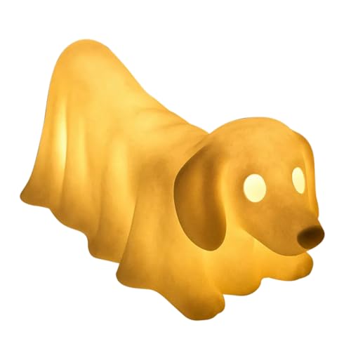dzqad Spooky Dog Light - Beleuchtete Geisterhund Deko Für Halloween,Gruselige Kunstharz Tischfigur Für Kamin Wohnzimmer Eingangsbereich Zuhause von dzqad