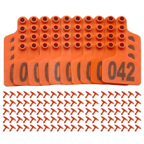 dzqad -Tags - nummerierte Vieh -Identifikations -Tags - Tracking Identification 001-100 Tagger für Geflügelziegenzoll Kuhviehschafpferd von dzqad
