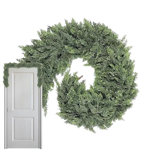 dzqad Weihnachtstannengirlande | Künstliche Tannengirlande Weihnachtsdekoration,Deko für Baum Kamin Treppen Fenster Innendekoration Haustür von dzqad