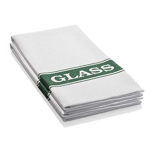 e-cloth Glas-Trocken- & Poliertuch, Mikrofaser, Weiß & Grün, 2er Pack von e-cloth