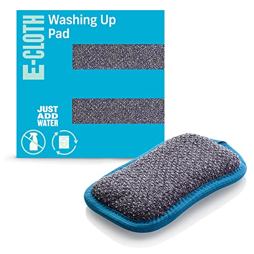 E-Cloth Spülschwamm, Premium-Mikrofaser, Kratzfest, ideal für Geschirr-, Spülbecken- und Arbeitsplattenreinigung, 100 Waschgarantie, blau, 1 Packung von e-cloth