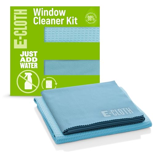 e-cloth Fenster-Reinigungsset, Mikrofaser, Blau, 2 Tuchset von e-cloth